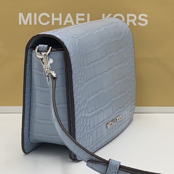 MICHAEL KORS MERCER SMALL CLUTCH XBODY PALE BLUE - Picture 6 of 16